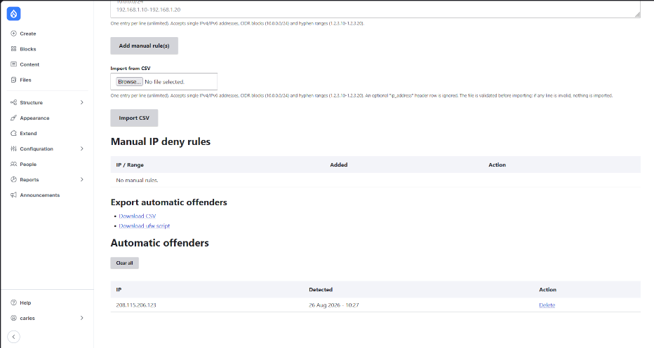 Drupal PHP Firewall - offending IP addresses