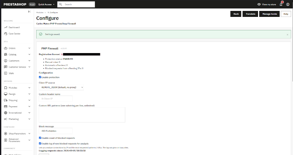 PrestaShop PHP Firewall - offending IP addresses